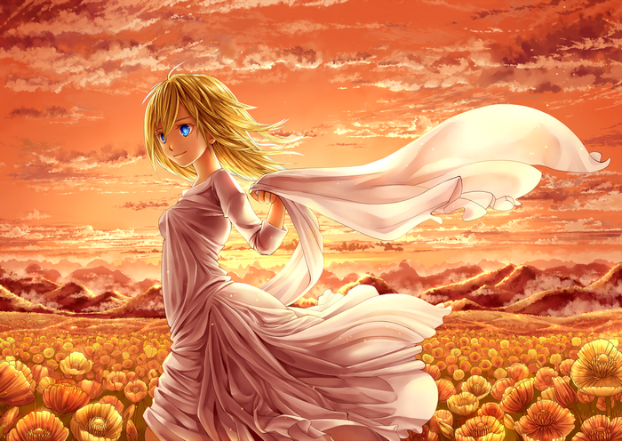 Historia Reiss in a field of flowers