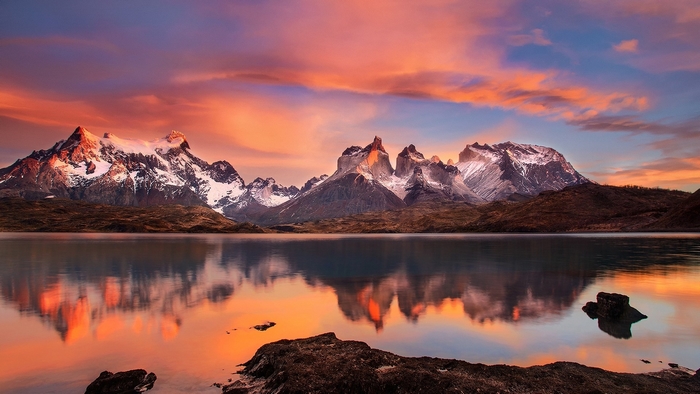Torres del Paine National Park, Chile at sunrise