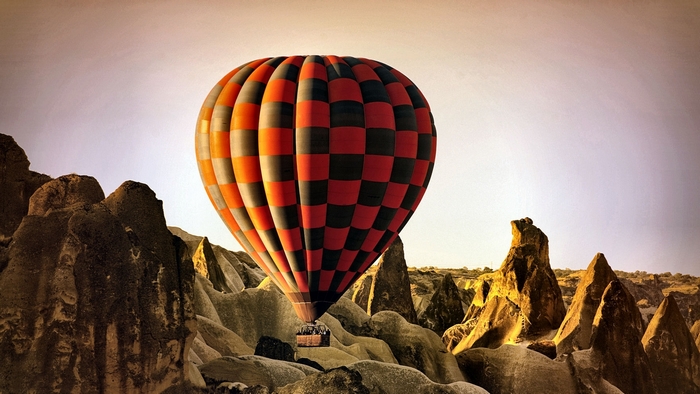 Hot air balloon over Cappadocia, Turkey