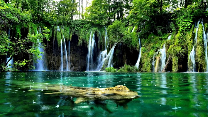 fall, croatia, beautiful, emerald, trees, lake, green, reflection ...