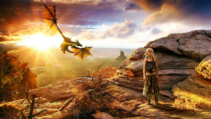 Daenerys Targaryen and dragon from Game of Thrones