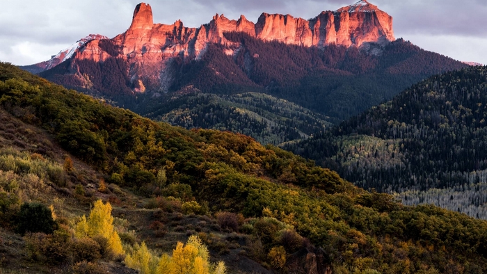 Courthouse Mountain at Sunset
