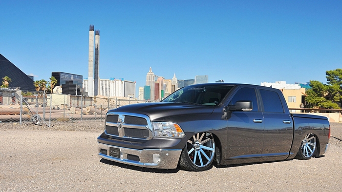 Slammed Gray Mopar Dodge Ram Truck