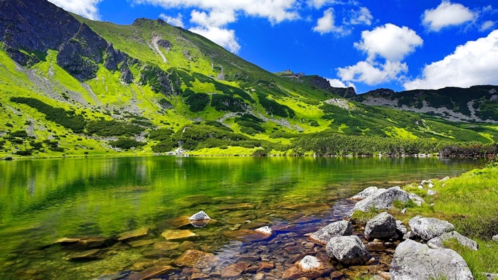 Tranquil Tatras Lake with Mountain Reflection