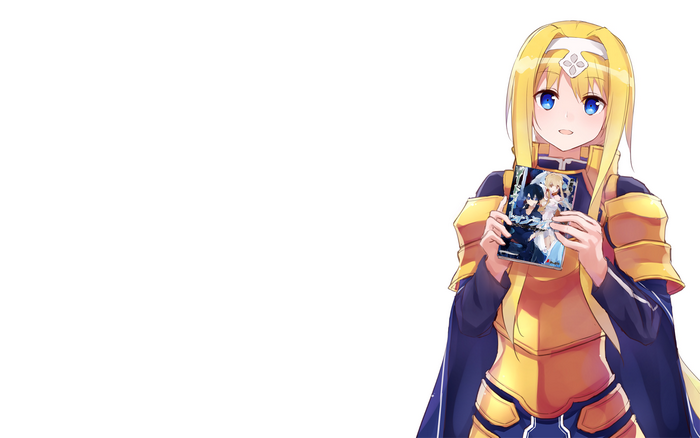 Alice Zuberg from Sword Art Online holding a book