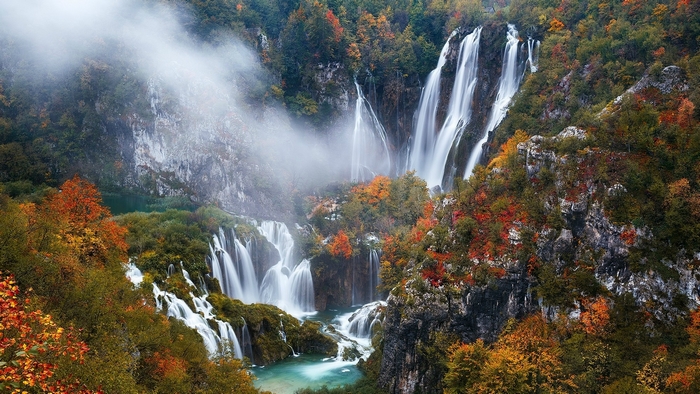 Plitvice Lakes National Park Waterfalls in Croatia