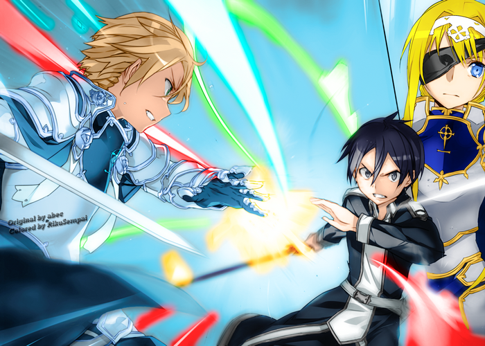 Kirito, Eugeo, and Alice from Sword Art Online
