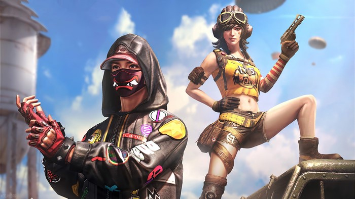 PUBG masked character and pilot girl