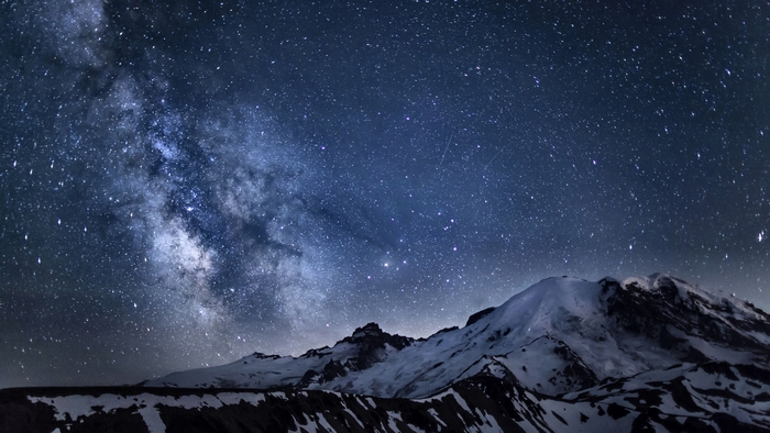 Milky Way over Mount Rainier