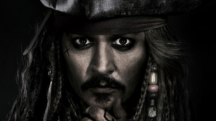 Captain Sparrow Face Close-up from Pirates of the Caribbean