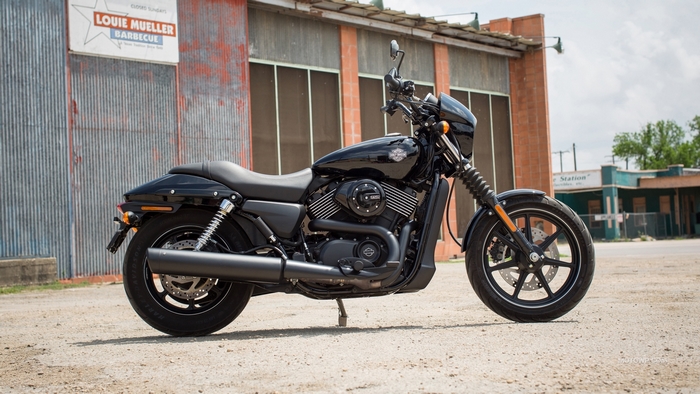 Black Harley Davidson Street 750 motorcycle