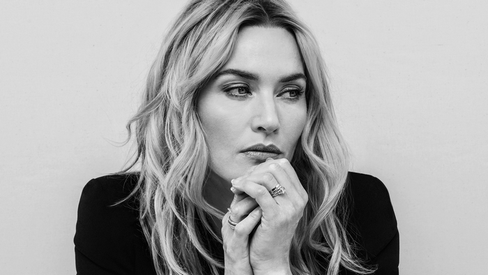 Kate Winslet black and white portrait