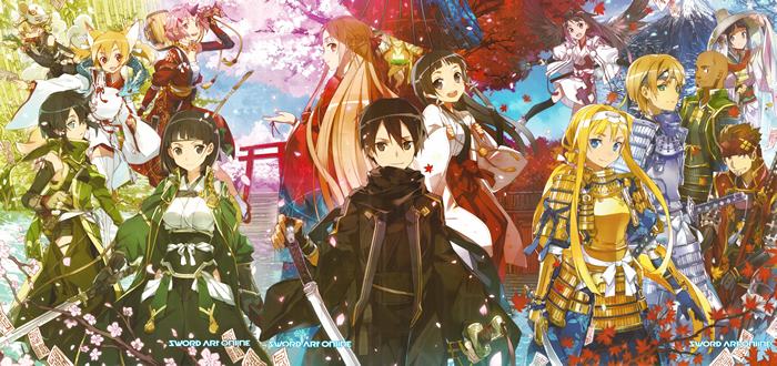 Sword Art Online characters in traditional Japanese attire