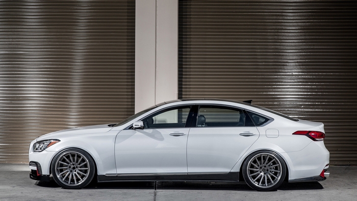 White Genesis Sedan with Custom Wheels