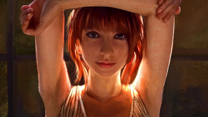 Radiant Redhead Woman in Warm Light