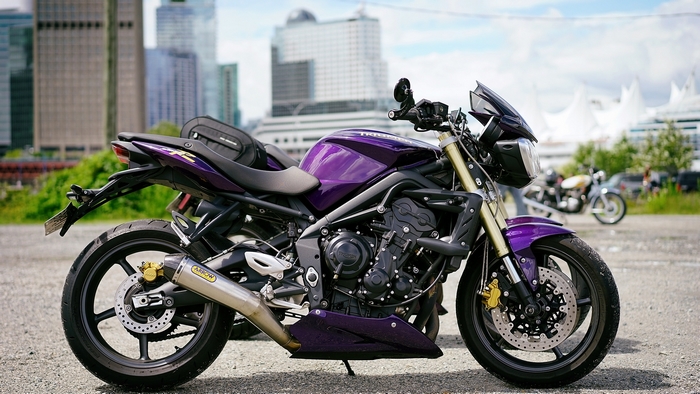 Purple Triumph Street Triple Motorcycle