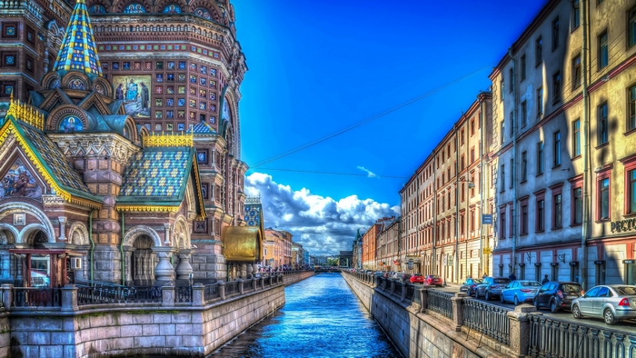 Church of the Savior on Spilled Blood and canal in St. Petersburg