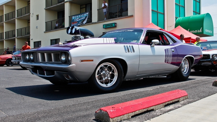Purple and silver custom Plymouth Barracuda