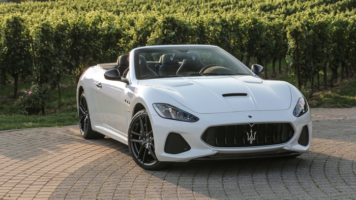 White Maserati GranCabrio Convertible Car