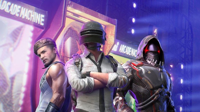PUBG characters in an arcade