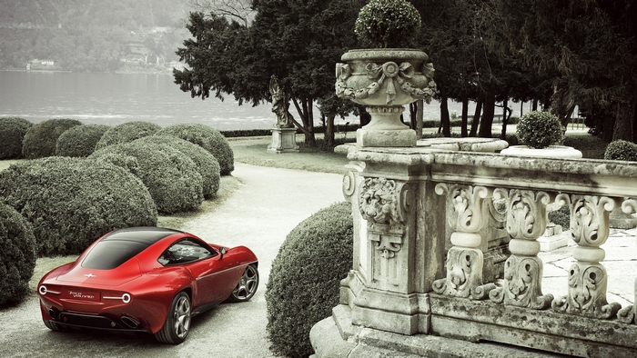 Alfa Romeo Disco Volante in Elegant Garden