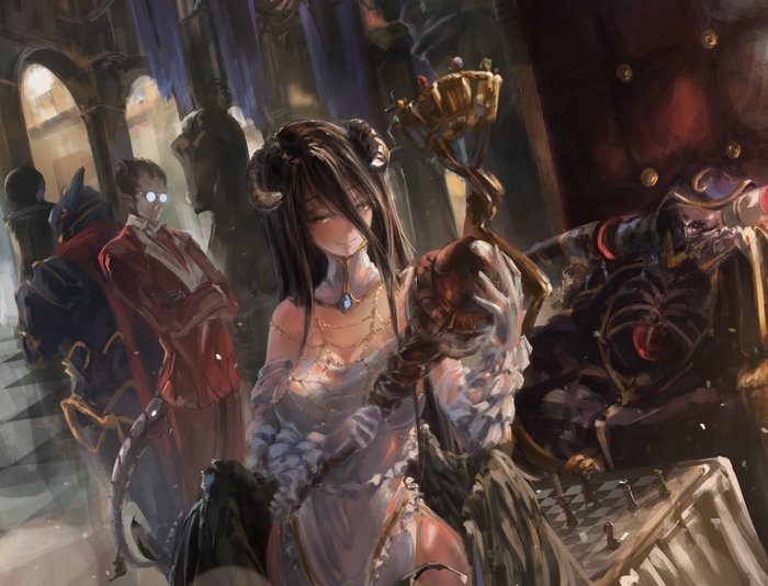 Albedo and Ainz Ooal Gown from Overlord