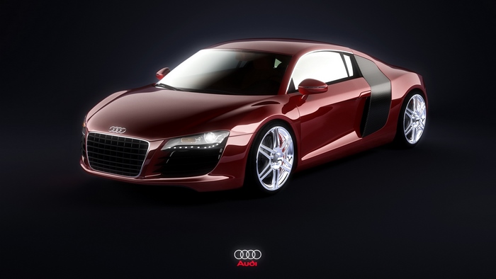 Red Audi R8 sports car