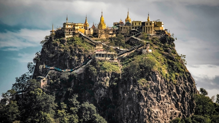 Monastery on Mountain in Myanmar