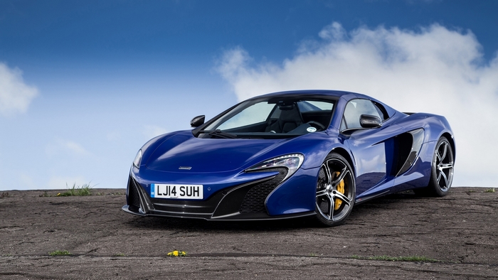 Blue McLaren 650S Spider sports car