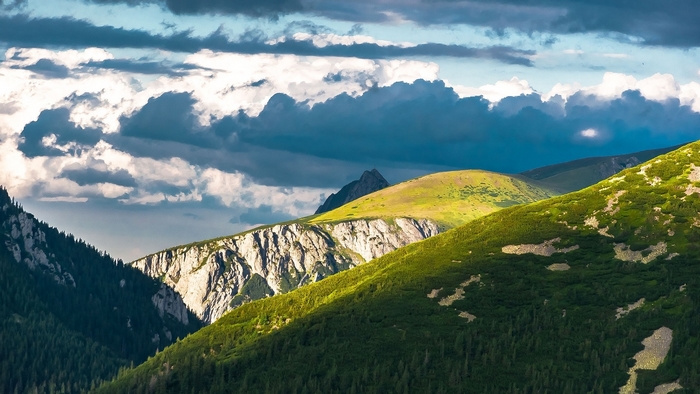 Mountains and clouds in Tatry, Poland
