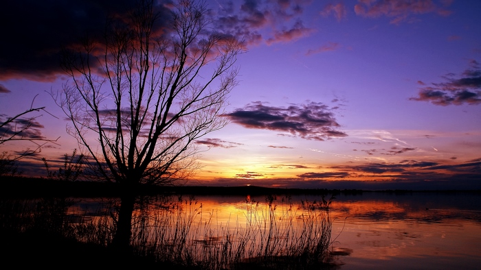 Serene Sunset Over Tranquil Lake