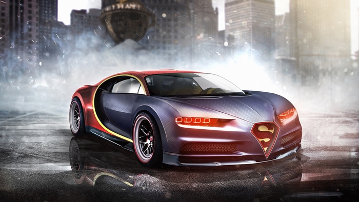 Superman Bugatti Chiron concept car