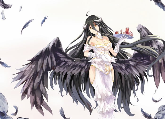 Albedo from Overlord with black wings