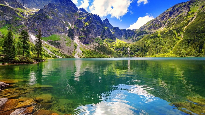 Morskie Oko Lake in the Tatra Mountains, Poland