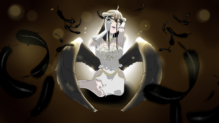 Albedo from Overlord with black feathers