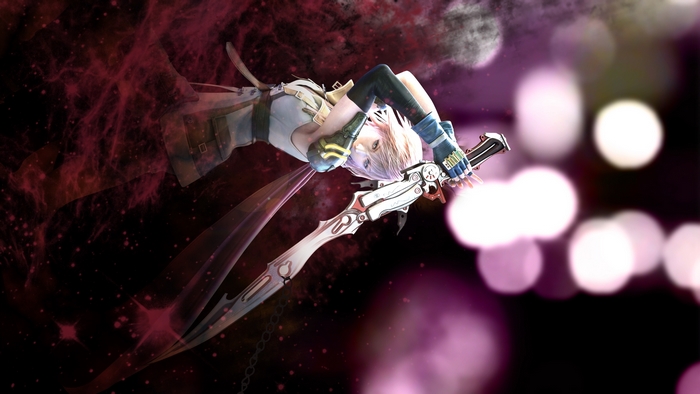 Lightning from Final Fantasy with a sword
