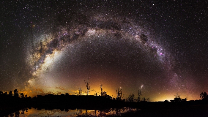 Milky Way galaxy over Australian landscape at night