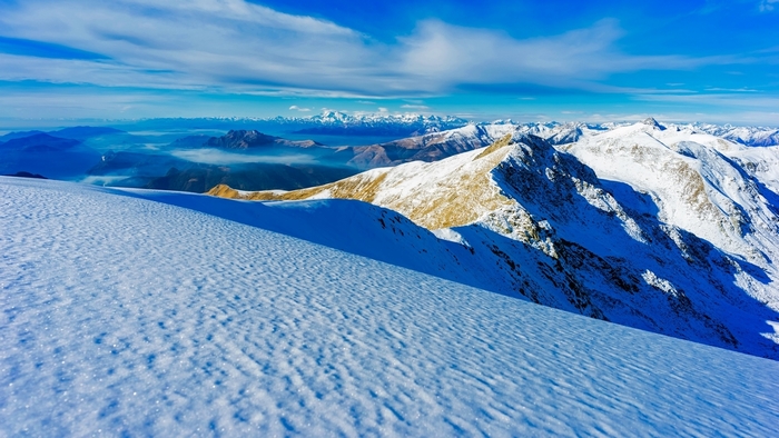 Snowy Italian Mountains in Winter Landscape