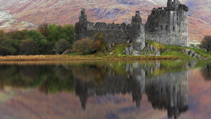 Kilchurn Castle reflection on Loch Awe, Scotland