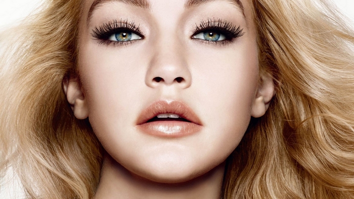 Gigi Hadid blonde model close-up portrait