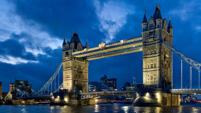 London Tower Bridge Illuminated at Night