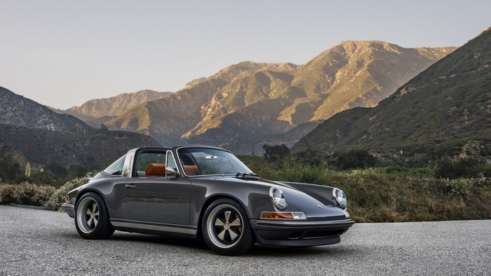 Porsche 911 Targa classic car in mountains