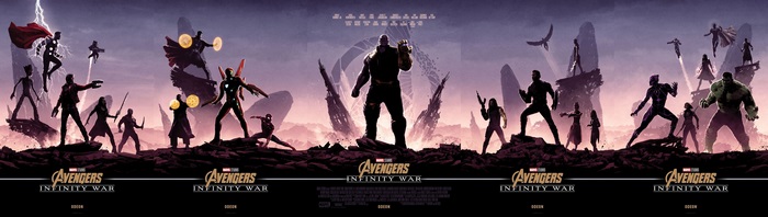 Avengers: Infinity War poster with Thanos and heroes
