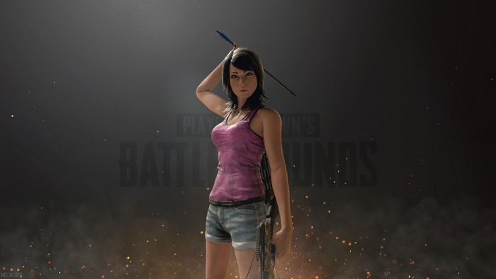 PUBG Female Character with Crossbow