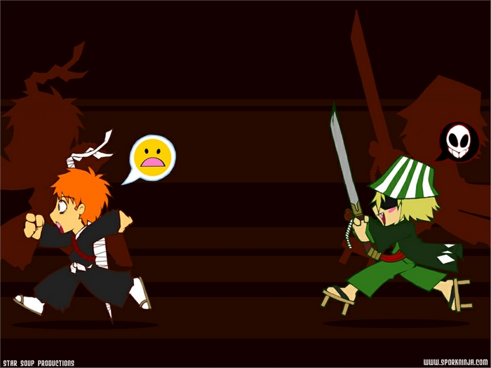 Kisuke Urahara and Ichigo Kurosaki from Bleach