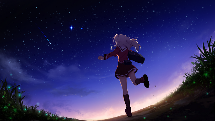 Nao Tomori Running Under Starry Night Sky