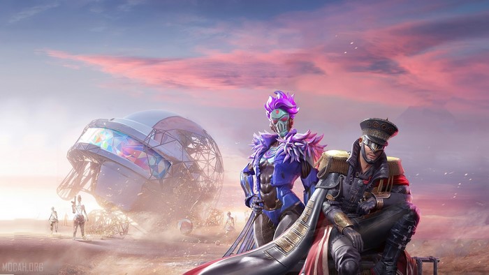 PUBG Characters in Futuristic Desert Scene