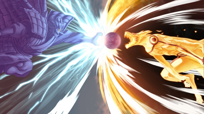 Susanoo and Kurama from Naruto clashing