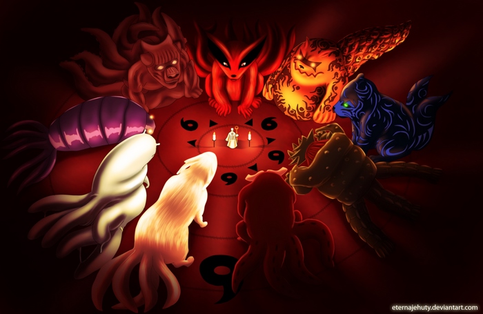 Kurama From Naruto With Nine Tailed Beasts