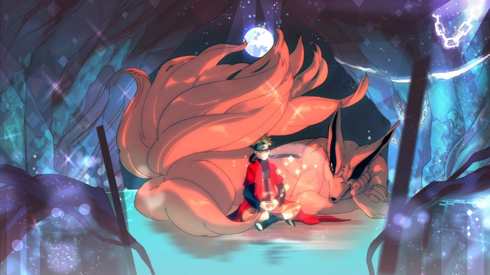 Naruto and Kurama from Naruto
